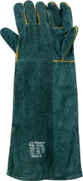 Leather Premium Green Lined - Double Gauntlet