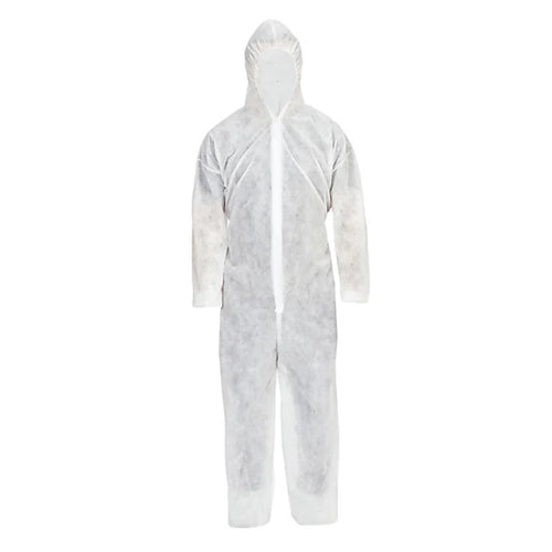 Disposable Overall zip+hood Non Woven White